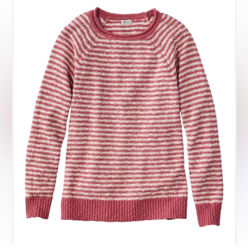 L.L. Bean Cotton Slub Rollneck Stripe Pullover Sweater. Women's Size: XL.